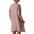 thumbnail image 3 of utcoco Womens Cotton Linen Button Down Shirt Dress, 3 of 4