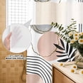thumbnail image 2 of No Hook Shower Curtain with Built-in Rings - Mid Century Boho Washable Waterproof Fabric Bathroom Curtains for Hotel,Rentals, 66 X 72 Inch Long , Navy Pink Abstract Geo Leaf White, 2 of 9