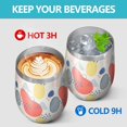 thumbnail image 4 of Modern 12oz Stainless Steel Insulated Wine Tumbler with Lid and Straw – Double Wall Vacuum Mug for Hot & Cold Drinks, 304 Steel Interior, Sweat-Free Design, 4 of 5