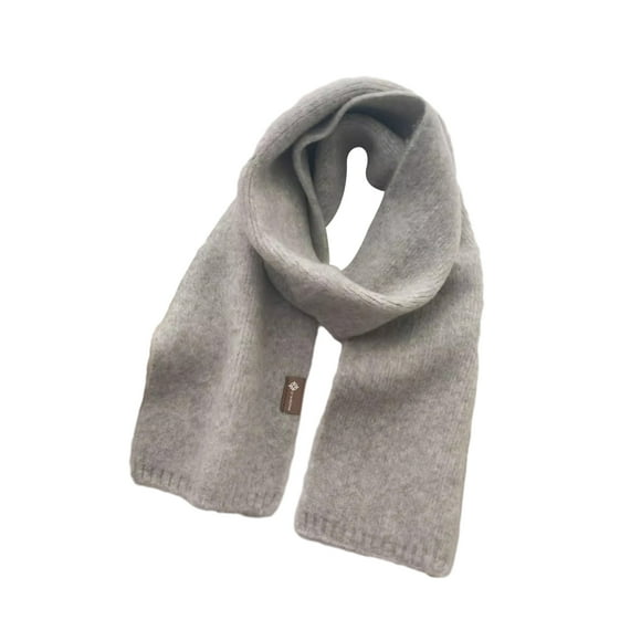 Wool Blend Scarf Unisex Fall Winter Scarf Knitted Thickened Solid Color Warm Soft Cozy Wide Long Neck Protection Washable Women Men Shaw Long-lasting