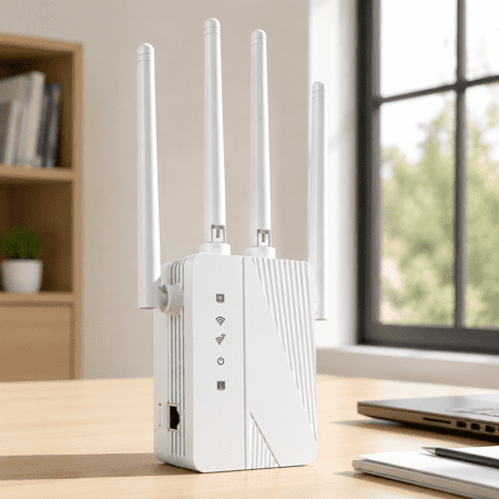 2026 WiFi Extender Signal Booster Range up to 15000 sq.ft for home Internet Extender with Ethernet Port 6X Speed WiFi Repeater 1-Tap Setup Compatible with 99% Routers