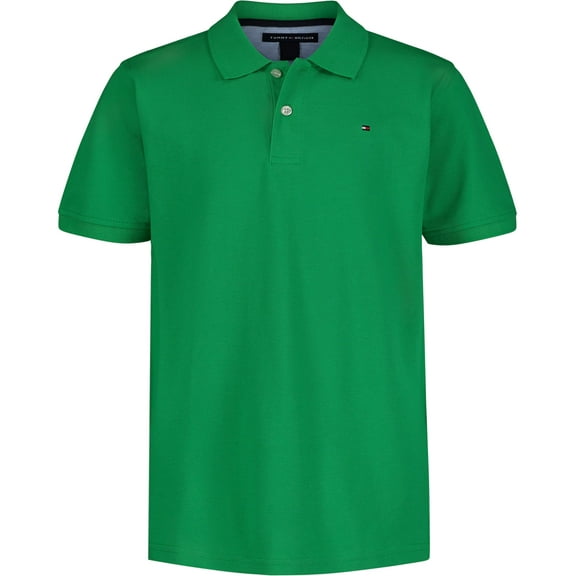 Polo Tommy Hilfiger para niños de manga corta, verde hiedra, 18-20