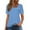 Light Blue, variant on Otntypg Womens Short Sleeve Tunic Tops Casual Asymmetrical V Neck Cute Summer Shirts Button Loose Fit Business Dressy Elegant Blouses Khaki L