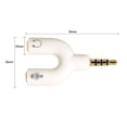 thumbnail image 3 of Injueey Divisor de audio de 3,5 mm 2 en 1 Interfaz de conector estéreo conveniente Convertidor de sonido Altavoces de teléfono Accesorios de Cables de audio/vídeo blanco, 3 of 6