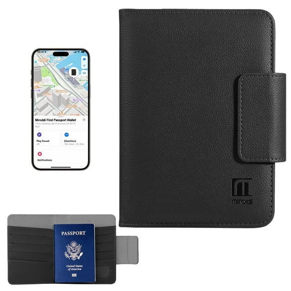 Miroddi Passport Holder, RFID Blocking Passport Travel Wallet, Waterproof PU Leather Passport Cover Case for Men/Women, Anti-Theft ID, Boarding Pass Holder