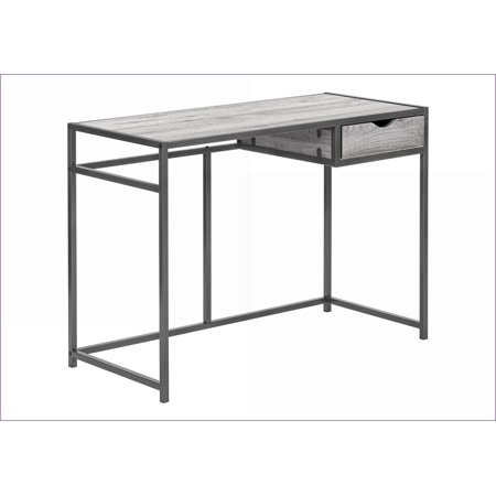 Desks 42” Home Office Computer Desk with Storage Drawer Grey Laminate Black Metal Modern | Grey | MDF