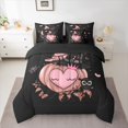 thumbnail image 2 of Manfei Pink Pumpkin 7-Piece Twin Bedding Sets,Cute Owl Bedding Comforter Set,Happy Halloween Sheet Sets For Girls Boys,Super Cozy Room Decor Reversible, 2 of 8