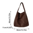 thumbnail image 3 of Women Fashion Suede Zipper Shoulder Bag Solid Color Handbag Purse Black, 3 of 6