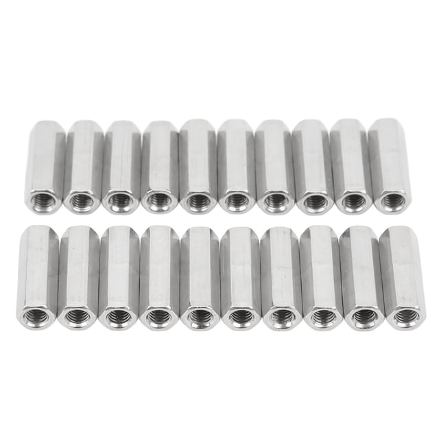 20 Pcs Hex Coupling Nut M5x0.8 L25mm Rust Corrosion Resistance Stainless Steel Threaded Rod Connectors