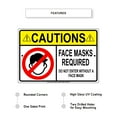 thumbnail image 2 of Cautions Masks Required Do Not Enter Without A Mask Protect Your Business, Home & Colleagues Aluminum Sign 18"x24", 2 of 5
