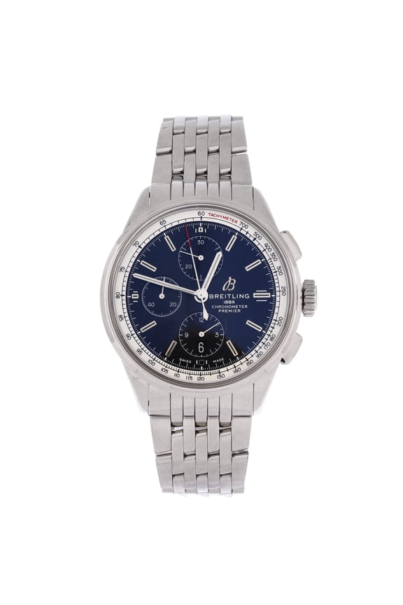 Pre-Owned Premier Chronograph Watch Stainless Steel and Leather 42 By Rebag