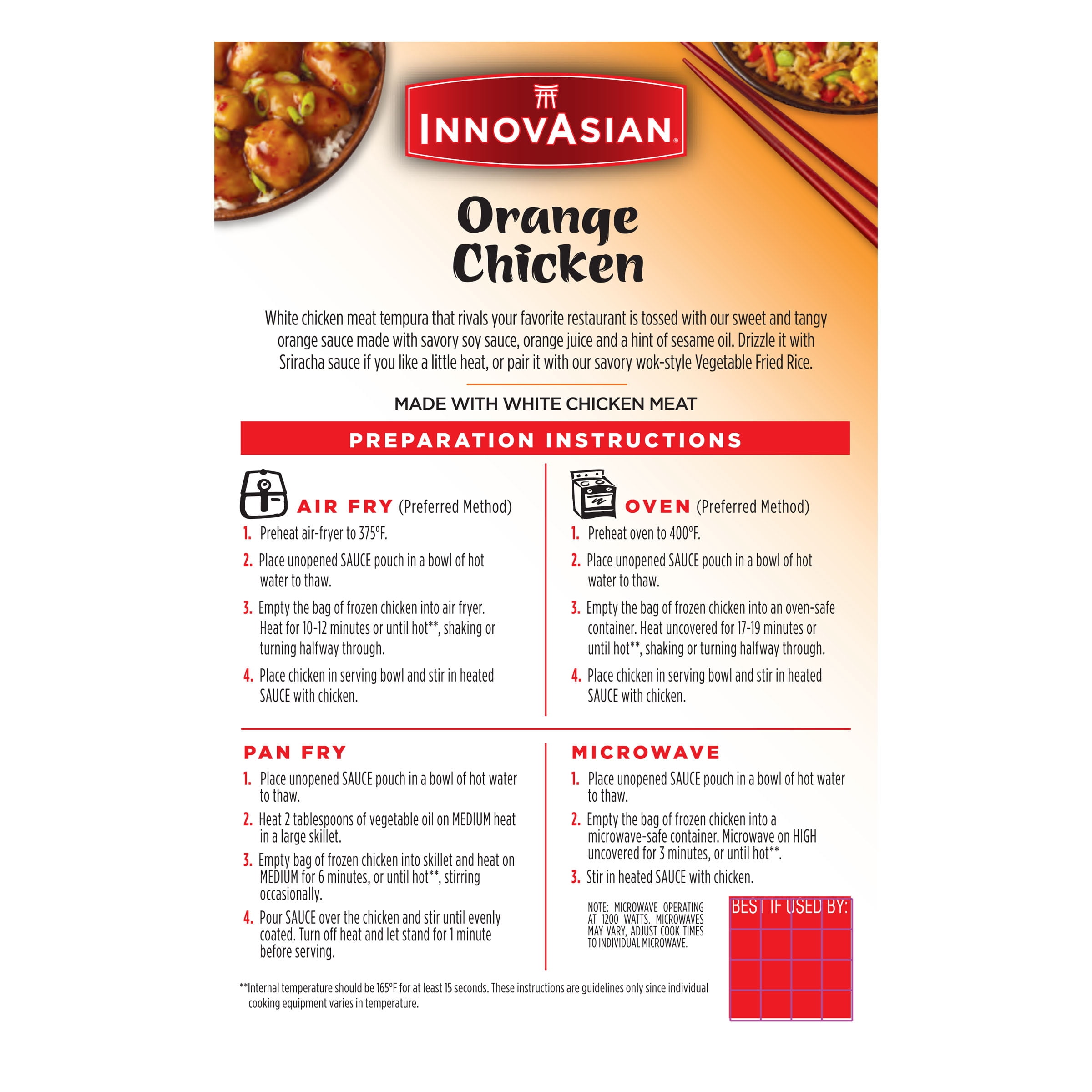 InnovAsian Orange Chicken Meal, 18 oz (Frozen Meal)