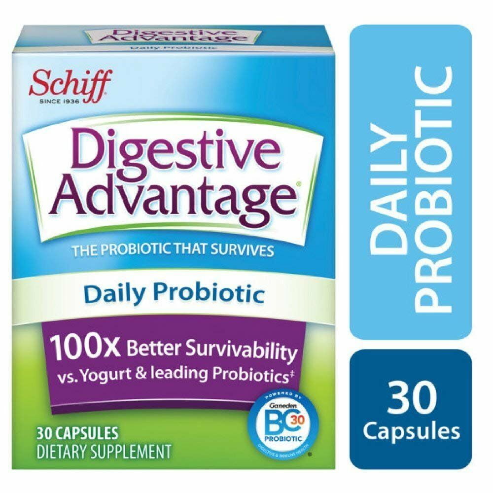4 Pack Schiff Digestive Advantage, Daily Probiotic, Capsules 30 Each