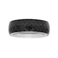 thumbnail image 4 of Men’s Stainless Steel & Black Carbon Fiber Domed Band – Mens Ring, 4 of 5