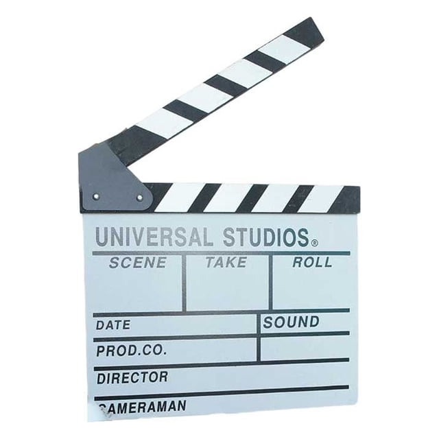 keepw Movie Clapperboard Accessory Notice Plate Printed Pattern Sturdy Wood Video Director Clapperboards Scene Boards White/L 30*27CM
