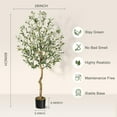 thumbnail image 4 of Artificial Olive Tree 5FT, Tall Fake Olive Trees with Realistic Trunk, Leaves, Fruits, Fake Olive Trees Potted Topiary Tree with Dried Moss for Home Office Living Room Bedroom Stairs Foyer Decor, 4 of 7