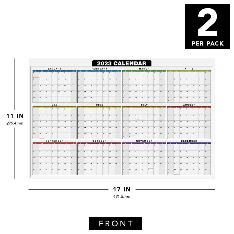 2023-full-desk-calendar-11-x-17-large-size-12-month-planner-2-sided-vertical-horizontal-reversible-printed-on-thick-and-durable-80lb-cardstock-216-gsm-2-per-pack-walmart-com