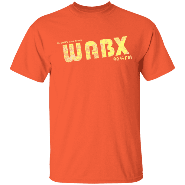Vintage Detroit WABX Radio Gildan 5.3 oz. T-Shirt Orange L