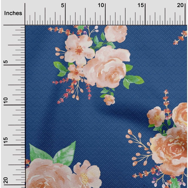 oneOone Georgette Viscose Fabric Chevron|Watercolor Leaves & Peony Floral Print Fabric BTY 42 Inch Wide