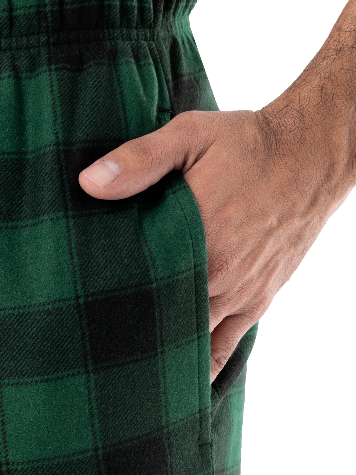 Fruit of the Loom Men's Holiday and Plaid Print Soft Microfleece Pajama Pant 2-Pack Bundle