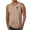 thumbnail image 2 of Nmnitkp Men Tank Top Beach,Mens Tank Tops Summer Hawaii Vacation Plam Tree Graphic Workout Muscle Sleeveless Shirts for Men Khaki,L, 2 of 5