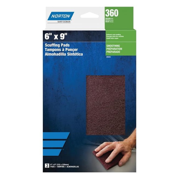 Norton NOR00256 6 x 9 in. Bear-Tex Non-Woven Scuff Pad
