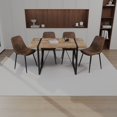 thumbnail image 2 of Modern Dining Table 5-Piece Kitchen Table Set for 4, 55 Inch Rectangular Wood Dining Table with 4 Suede Chairs for Kitchen, Dining Room, 2 of 9
