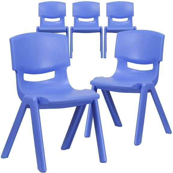 Flash Furniture Blue Plastic Stackable School Chair,PK5 5-YU-YCX-005-BLUE-GG