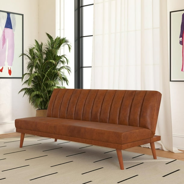 Novogratz Brittany Armless Futon, Sofa Lounger and Sleeper with