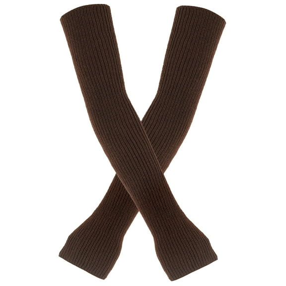Nvzi 3 pairs of long knitted sleeves - Coffee warm fingerless gloves, stylish arm warmers, lightweight arm sleeves, comfortable winter accessories for cold weather, all in one size