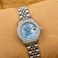 thumbnail image 2 of Pre-Owned Rolex Datejust 26MM 6916 Blue Mother of Pearl Diamond Dial Diamond Bezel Stainless Steel Jubilee Bracelet 0.8ct, 2 of 8