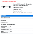 thumbnail image 2 of Rear Left Axle Assembly - Compatible with 1997 - 2001 INFINITI Q45 1998 1999 2000, 2 of 2