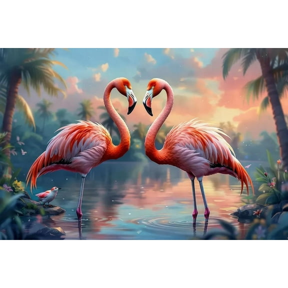 1000 Pieces Wooden Jigsaw Puzzle Flamingo Puzzle Anime Art Stress Relief Brain Teaser Home Decor Unique Gift for Adults Bird Lovers Family Leisure Activity Ideal For Relaxation