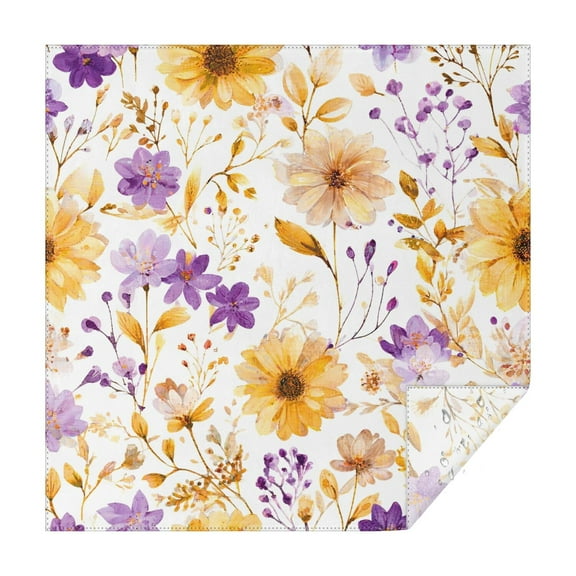 Square Tablecloth 42x42 Inch – Waterproof Polyester Printed Table Cover, Wrinkle Resistant & Washable for Kitchen Dining Picnic Party Decor, Single-v4-15, White