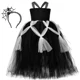 thumbnail image 2 of Disfraz de araña para niñas, vestido largo con tutú negro, telaraña, ropa de bruja para Halloween, disfraces de fiesta de carnaval para niños, 2 of 5