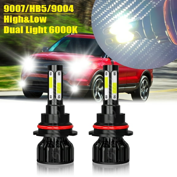 For Ford F150 1987-1991 - 2X 9007 9004 Front LED Headlight Bulbs 9007/HB5 High / Low Beam
