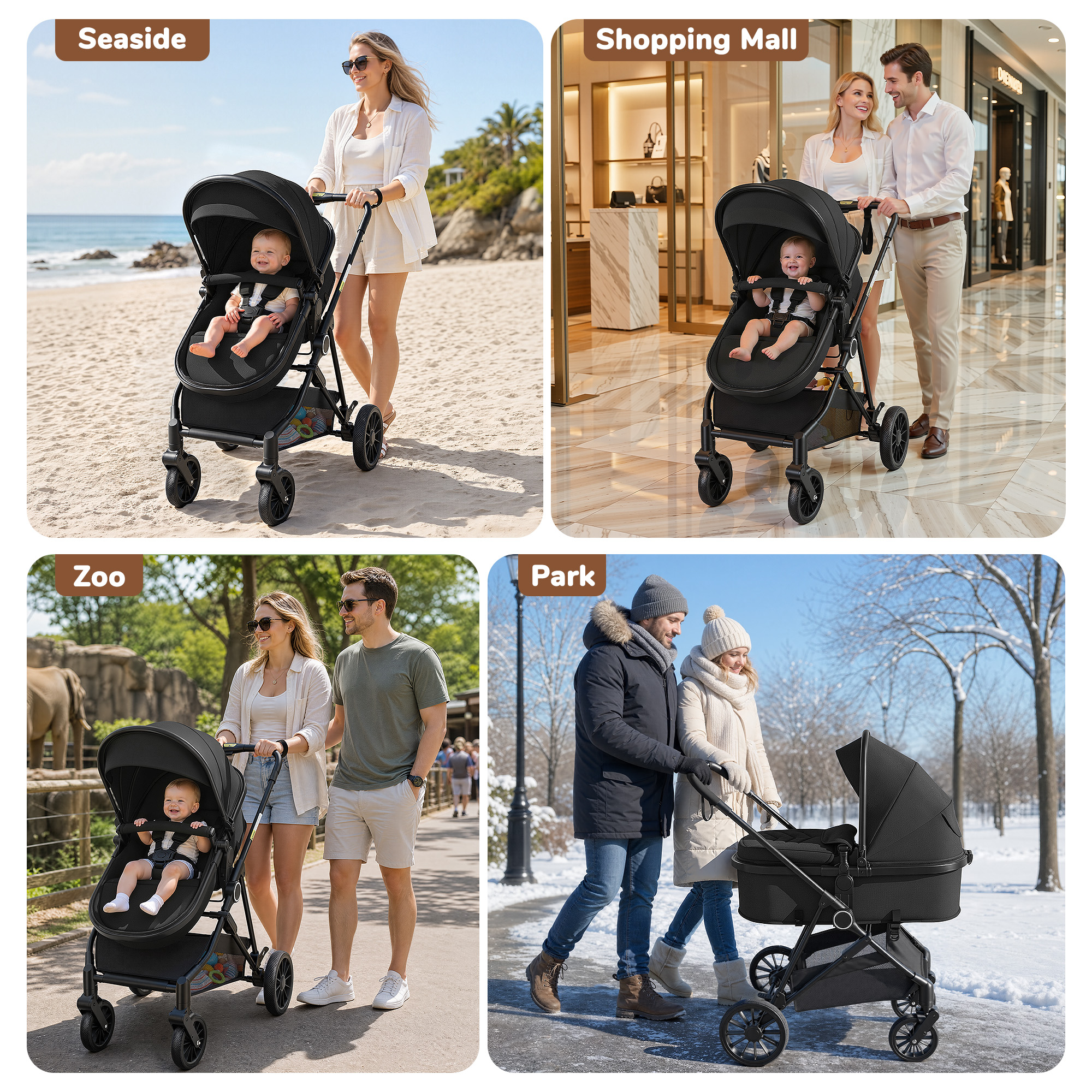 Vomeast Lightweight Foldable Travel Stroller, Black photo 4