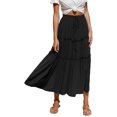 thumbnail image 3 of Falda De Mujer De Media Longitud, Dobladillo Con Volantes Irregular Plisado De Moda Para Mujer Falda De Línea A De Media Longitud Slim Fit Para El Trabajo Para El Verano Para La ANGGREK Negro M, 3 of 6