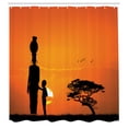 thumbnail image 3 of Ambesonne Afro Shower Curtain, and Mother in Desert, 69"Wx84"L, Orange Black, 3 of 5