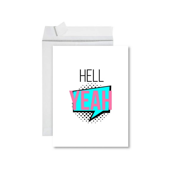 Koyal Wholesale Funny Congratulations Jumbo Card With Envelope, Hell Yeah, Engagement, Pregnancy, Graduation, 1-Pack