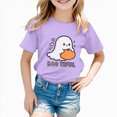 thumbnail image 6 of CAUYDY Kids T-Shirts Halloween Cartoon Ghost Printed Short Sleeve Tops for Girls Casual Fall Shirts Purple Sizes 7-8 Years, 6 of 6