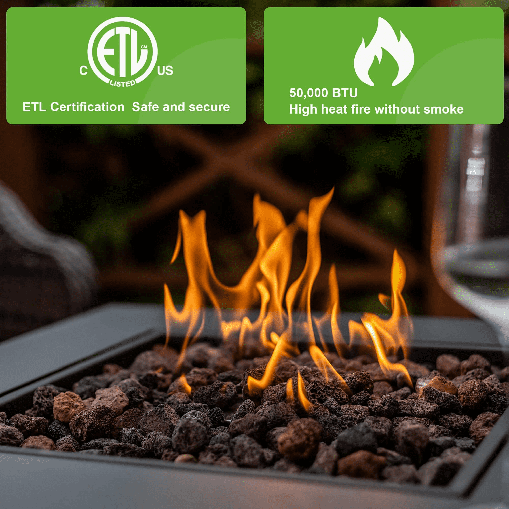 Aimee Lii 28" Outdoor Propane Fire Pit Table, 50,000BTU, Outside Gas Dinning Fire Table with Lid, Lava Stone with Adjustable Flame Apply to Garden Patio Backyard Aimee Lii 28" Outdoor Propane Fire Pit Table, 50,000BTU, Outside Gas Dinning Fire Table with Lid, Lava Stone with Adjustable Flame Apply to Garden Patio Backyard