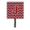thumbnail image 1 of Letter J Chevron Maroon & White Leash or Key Holder, 6 x 1.25 x 4.25 in., 1 of 1