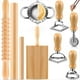 thumbnail image 1 of Kit de 9 Herramientas para Hacer Pasta: Tabla para Ñoquis, Cortador de Pasta, Sello para Ravioles y Rodillo para Pasta con Rosca de Madera., 1 of 5