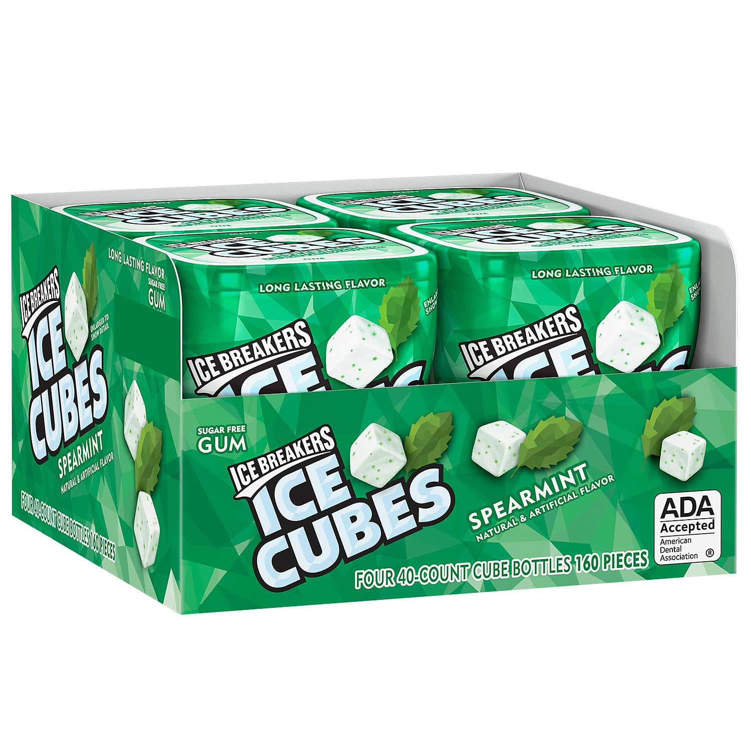 Ice Breakers Ice Cubes Sugar Free Gum, Spearmint (40 ct., 4 pks ...