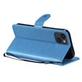 thumbnail image 6 of SaniMore for iPhone 14 6.1" 2022 Case, PU Leather Skin with Embossed Cat Flip Magnetic Cover Card Slots Kickstand Detachable Lanyard Full Around Wallet Case For iPhone 14 6.1", Blue, 6 of 12