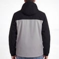 thumbnail image 3 of Men's Winter Hooded Jacket, Solid Color Long Sleeve Coat With Zipper, Casual Warm Outwear For Cold Weather Gray L, 3 of 8