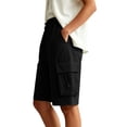 thumbnail image 5 of XYAIYT Womens Cargo Shorts with Multi-Pockets Knee Length Elastic Waist Short Pants for Hiking Outdoor Summer, 5 of 6