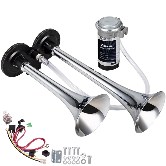 Kit de bocina para coche FARBIN, 24 V, 150 dB, Super Loud, cromada