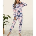 thumbnail image 4 of Conjunto de pijama para mujer Tie Dye suelto, cómodo y elegante, ropa de dormir de 2 piezas, pantalones superiores, ropa de dormir, 4 of 6